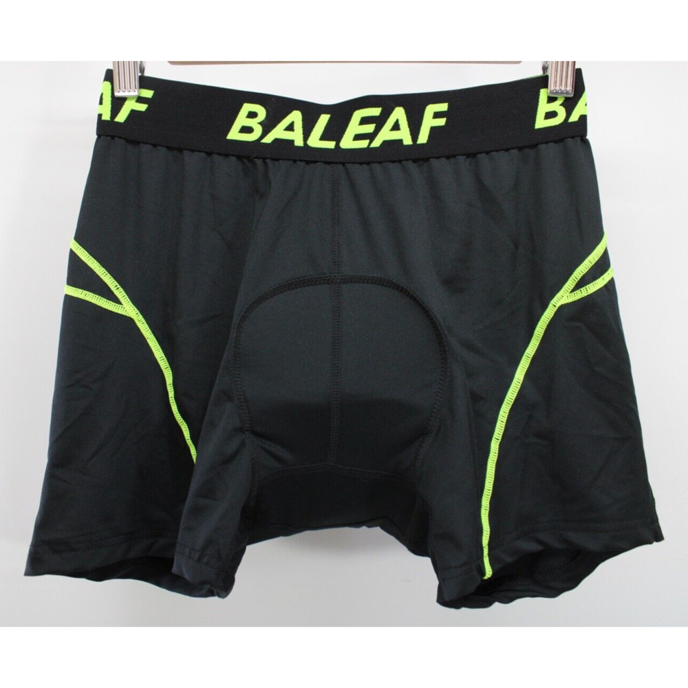 BALEAF PADDED CYCLING SHORTS BLACK W/ LIME ADULT SIZE LARGE